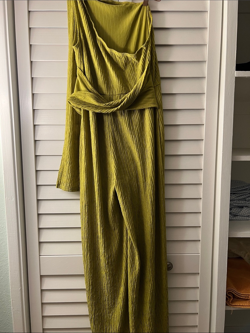 Olive Green Pleated Jumpsuit